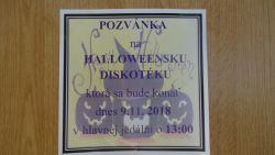 Halloweenska diskotéka 09.11.2018